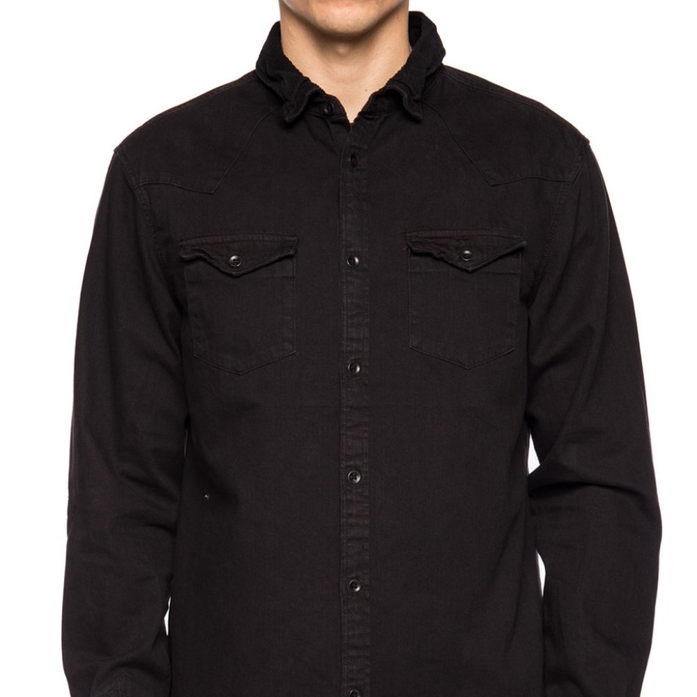 NEW ALLSAINTS Black Denim Biso Shirt 50% off Retail